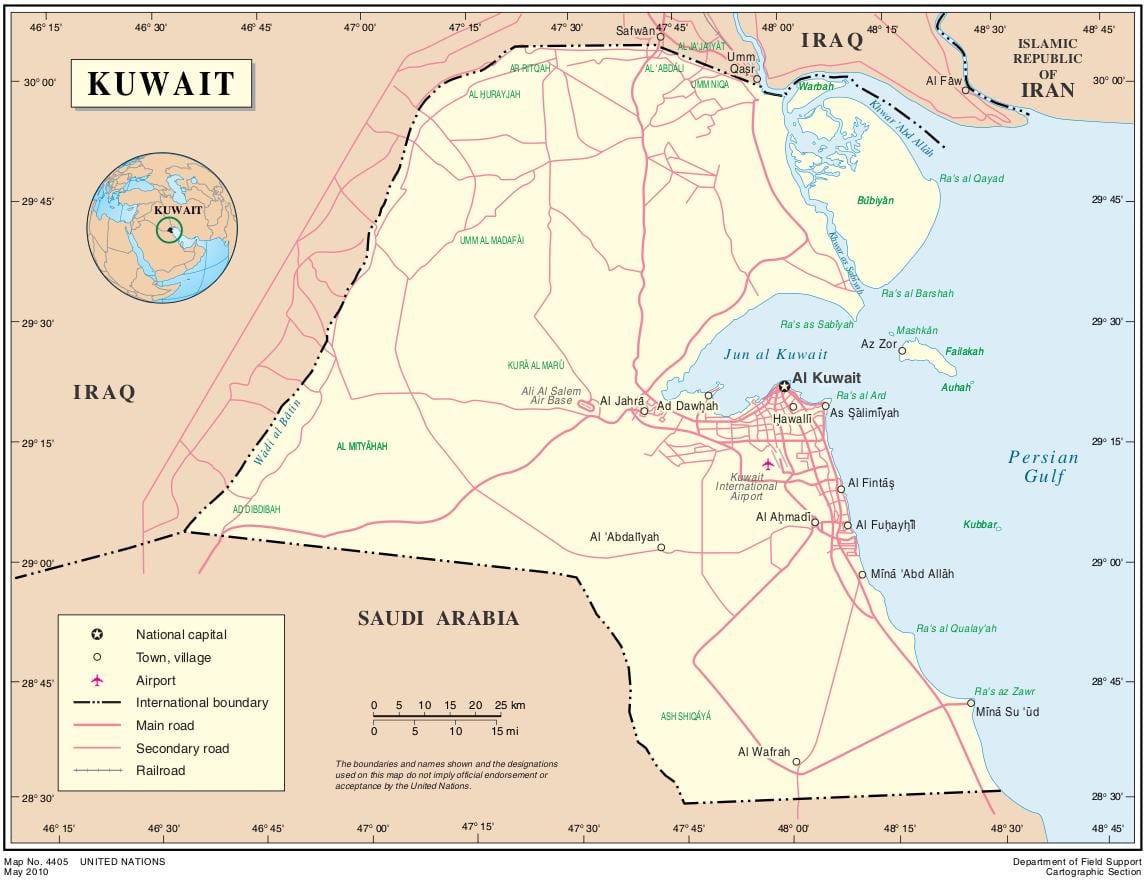 ramani ya kaifan uwanja wa kuwait
