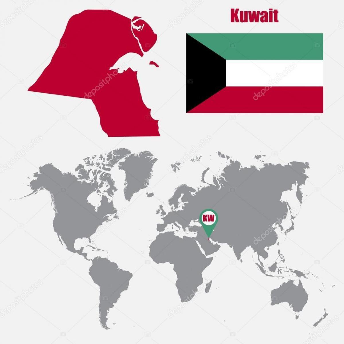 kuwait ramani katika ramani ya dunia